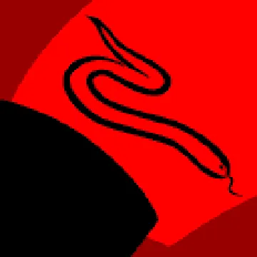 Horóscopo chino: Símbolo de la Serpiente en fondo rojo y negro Símbolo de la Serpiente en el horóscopo chino sobre fondo rojo y negro